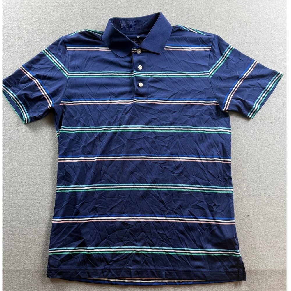 Brooks Brothers Polo Shirt Mens Small Blue Performance Series Striped